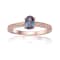 Blue Lab Created Alexandrite with Moissanite Oval 14K Rose Gold Over
Sterling Silver Ring 0.95ctw