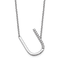 Rhodium Over 14k White Gold Sideways Diamond Initial U Pendant Cable
Link 18 Inch Necklace