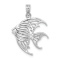Rhodium Over 14k White Gold Textured Cut-Out Angelfish Charm