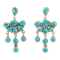 Barse Turquoise Teardrop Chandelier Earrings In Bronze