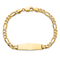 14k Yellow Gold Soft Diamond Shape Flat Figaro Link ID Bracelet