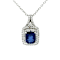 2.86 Ctw Sapphire and 0.71 Ctw White Diamond Pendant in 14K WG