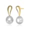 Freshwater Pearl Stud Earrings In 14K Gold Over Sterling Silver