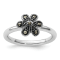 Rhodium Over Sterling Silver Stackable Expressions Marcasite Scalloped Ring