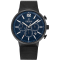 Obaku Men's Classic Blue Dial Black Stainless Steel Mesh Band Watch