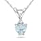Aquamarine & Diamond 10K White Gold Pendant With Chain 0.37ctw