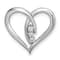 Rhodium Over 14k White Gold Diamond Polished Heart Chain Slide Pendant