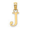 14k Yellow Gold Polished Block Letter J Initial Pendant