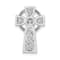 Rhodium Over 14k White Gold Polished and Textured Celtic Cross Slide Pendant