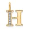14K Yellow Gold Diamond Letter H Initial Pendant