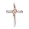 14K White and Rose Gold Diamond Cross Chain Slide