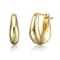 Artistic Puffy Hoop Earrings In 14K Gold Over Brass