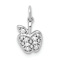 Rhodium Over 14k White Gold Diamond Apple Charm