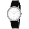 Oceanaut Women's Ripple White Dial, White Bezel, Black Rubber Strap Watch