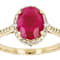 Ruby And Diamond Solitaire Ring In 10K Gold
