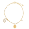 Golden South Sea Pearl And Zircon Moon Charm Bracelet In 18K Gold Over
Sterling Silver 9mm