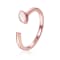 White Opal 14K Rose Gold Over Sterling Silver Marquise Solitaire Open
Ring Opal Ring