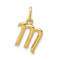10K Yellow Gold Polished Letter m Initial Charm