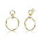 Interlocking Circle Drop Earrings In 14K Gold Over Brass