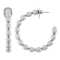 5x3mm Oval Gray Freshwater Pearl Sterling Silver Hoop Earrings