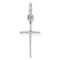 Rhodium Over Sterling Silver Child's Polished Cross Pendant