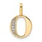 14K Yellow Gold Diamond Letter O Initial Pendant