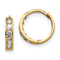 14K Yellow Gold Cubic Zirconia Children's Hinged Hoop Earrings