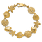 14k Yellow Gold Textured Starfish, Shell and Clam Link Bracelet