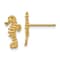 14k Yellow Gold Textured Mini Left and Right Seahorse Stud Earrings