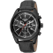 Ferre Milano Men's Classic Black Dial Black Leather Strap Watch
