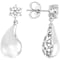 Statement Teardrop CZ Drop Earrings In Sterling Silver
