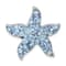 Rhodium Over Sterling Silver Polished Crystal Starfish Chain Slide Pendant