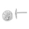 Rhodium Over 14k White Gold Polished and Textured Mini Sand Dollar Stud Earrings