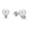 14KW Stud Earrings  8.5mm Akoya Cultured  Pearl 0.14 ctw  Diamond
