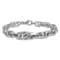 Rhodium Over Sterling Silver Polished Graduated Link Bracelet