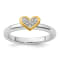 14K Yellow Gold Over Sterling Silver Stackable Expressions Heart with
Diamond Ring 0.045ctw