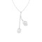 Dangling Keshi Freshwater Double Pearl Pendant in Rhodium Over Sterling
Silver, 18" Chain Included