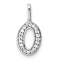 14K White Gold Diamond Letter 0 Pendant