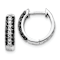 Rhodium Over 10k White Gold 9/16" 0.54ctw White and Black Diamond
Hinged Hoop Earrings