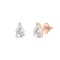 White Cubic Zirconia 14k Rose Gold Studs With Velvet Gift Box 1.00ctw