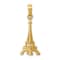 14k Yellow Gold Solid Polished and Textured 3D Eiffel Tower Pendant
