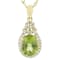 Peridot And White Zircon Pendant Necklace In 18K Gold Over Sterling
Silver 2.64ctw