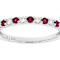 Lab-Created Ruby And Diamond Band Ring In Sterling Silver