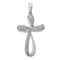 Rhodium Over 14k White Gold Diamond Cross Pendant