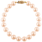 14k Yellow Gold 5-6mm Pink Freshwater Pearl Bracelet