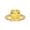 Asscher Cut Lab Created Yellow Sapphire, Round White Topaz 18K Yellow
Gold Over Sterling Silver Ring