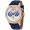 Seapro Men's Chronoscope White Dial, Rose Bezel, Blue Leather Strap Watch