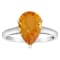 12x8mm Pear Shape Citrine Rhodium Over Sterling Silver Ring