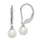 Rhodium Over Sterling Silver 6-7mm Freshwater Cultured Pearl Leverback
Dangle Earrings