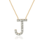 Lab-Grown Diamond Initial J Necklace In 14K Gold Over Sterling Silver 0.50ctw